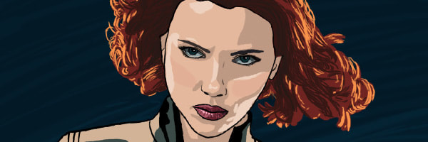 Black Widow from Avengers pop art painting